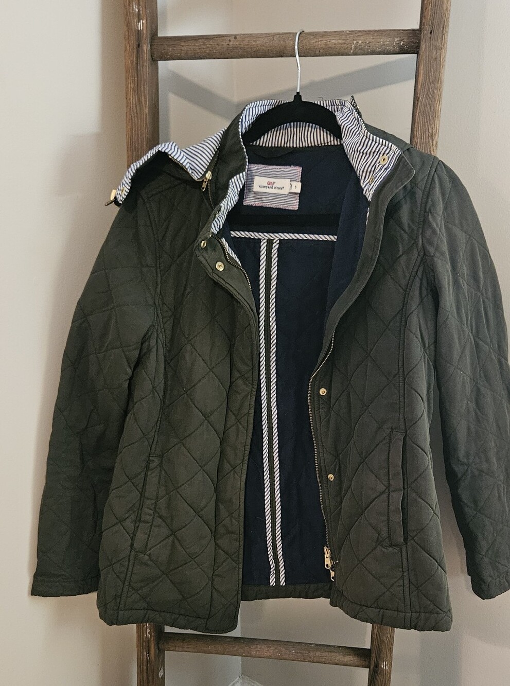 Vineyard Vines Quilted Hooded Jacket - Olive